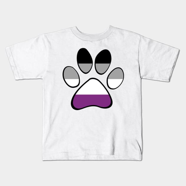 Asexual Pride Paw Kids T-Shirt by HyperOtterDesigns